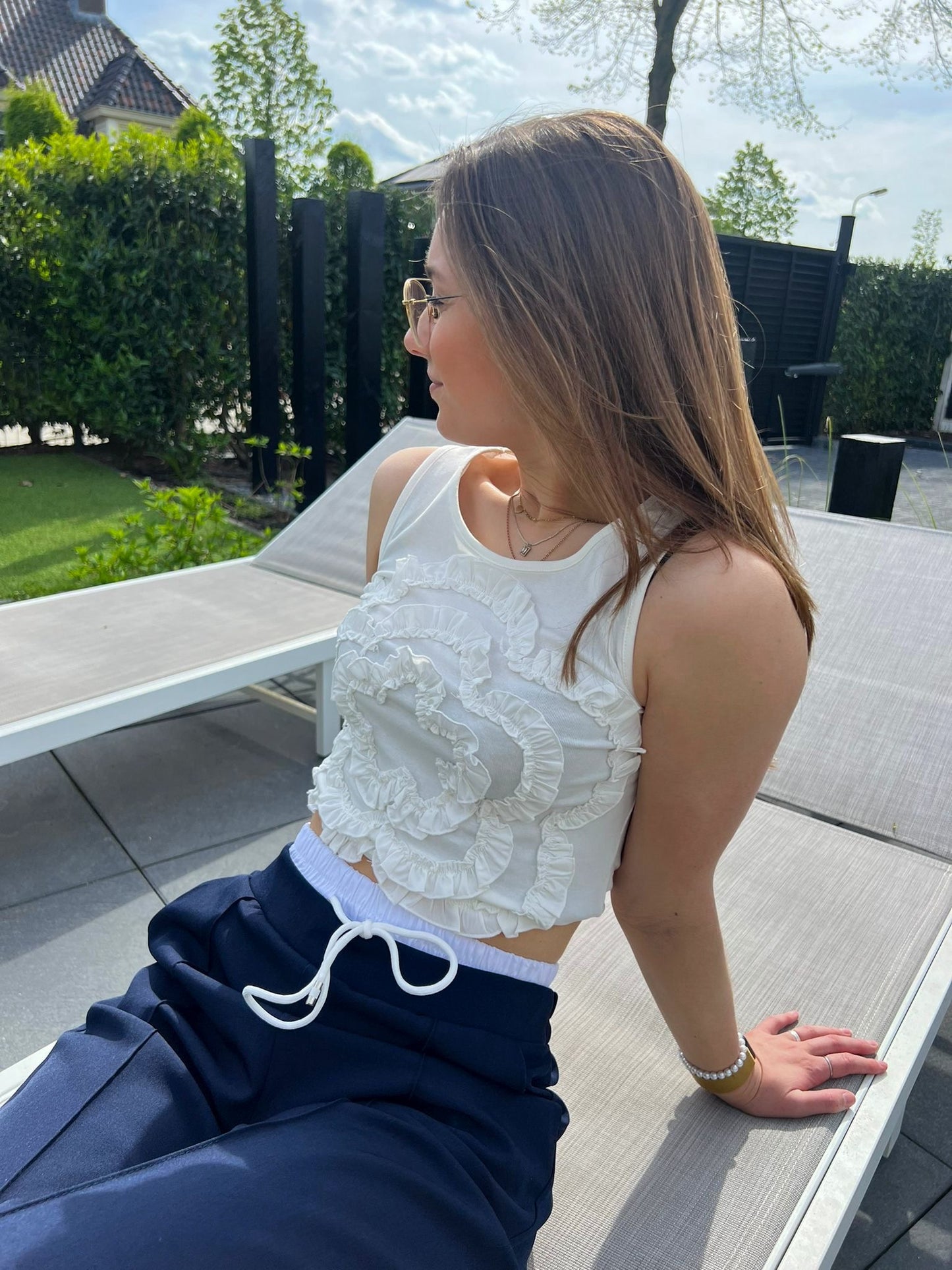 White Bloom Top